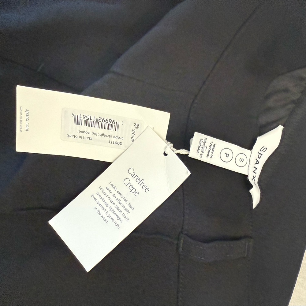 SPANX TALL Crepe straight leg black trouser pants - Picture 4 of 4
